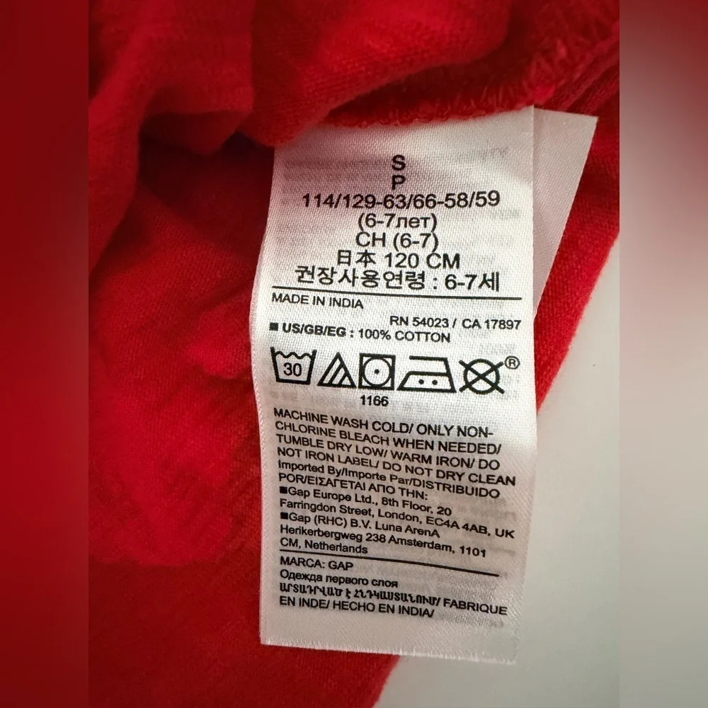 GAP Kids Red Tank Top Organically Grown Cotton Size S (6-7)